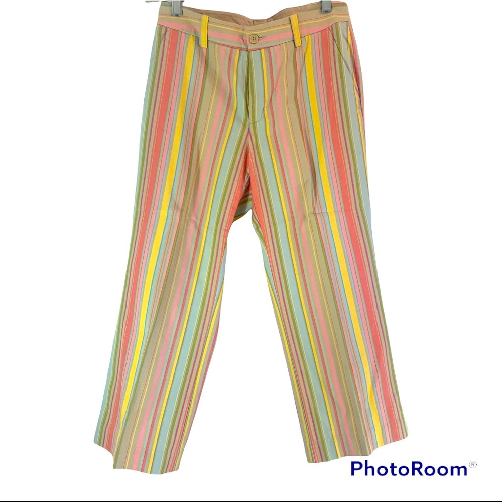 GAP khakis with pastel stripe ankle pants